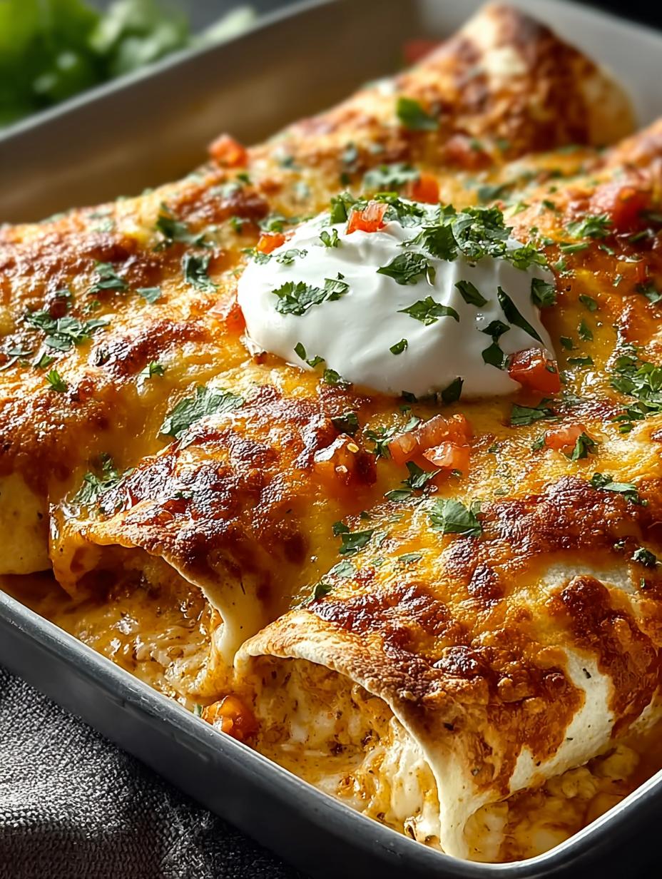 Queso Chicken Enchiladas