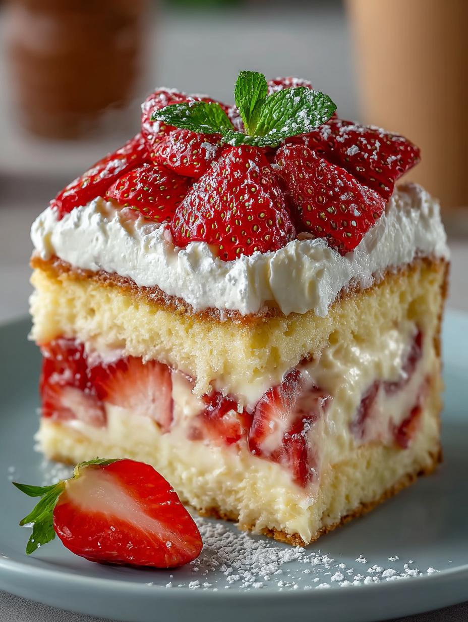 Delightful Strawberry Custard Delight Cake Recipe - Strawberry Custard Delight Cake - main visual representation