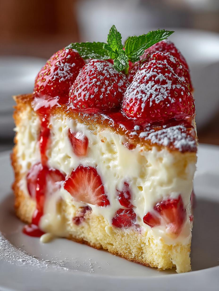 Strawberry Custard Delight Cake