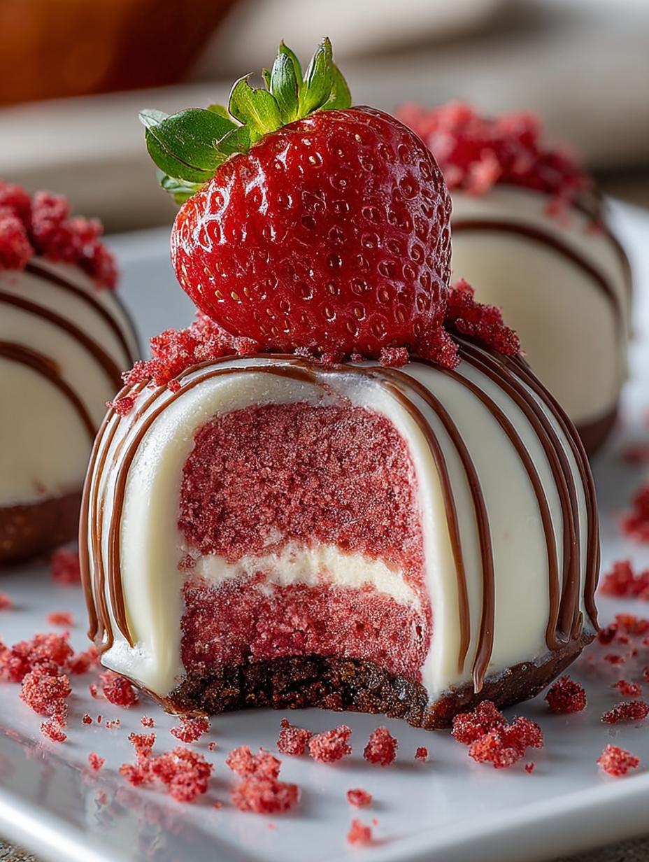 Delicious Strawberry Velvet Cheesecake Truffle Bites 4 Delicious Strawberry Velvet Cheesecake Truffle Bites - Strawberry Velvet Cheesecake Truffle - main visual representation