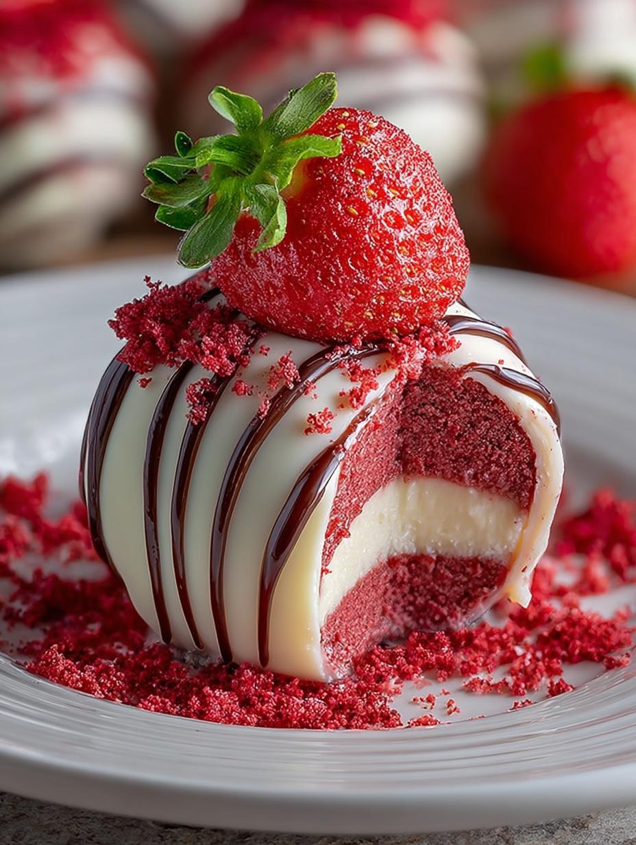 Delicious Strawberry Velvet Cheesecake Truffle Bites 5 Delicious Strawberry Velvet Cheesecake Truffle Bites - Strawberry Velvet Cheesecake Truffle - additional detail