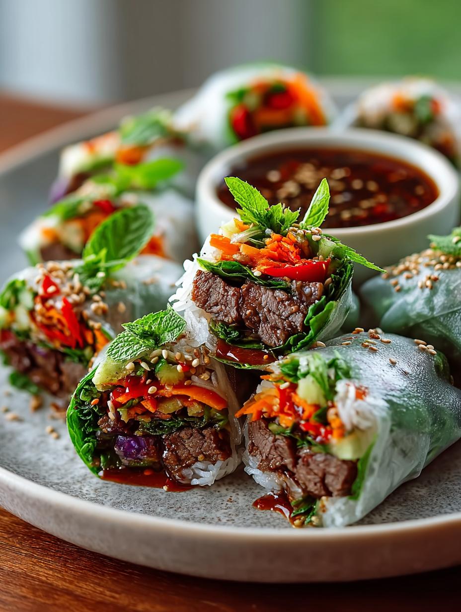 Thai Basil Beef Rolls