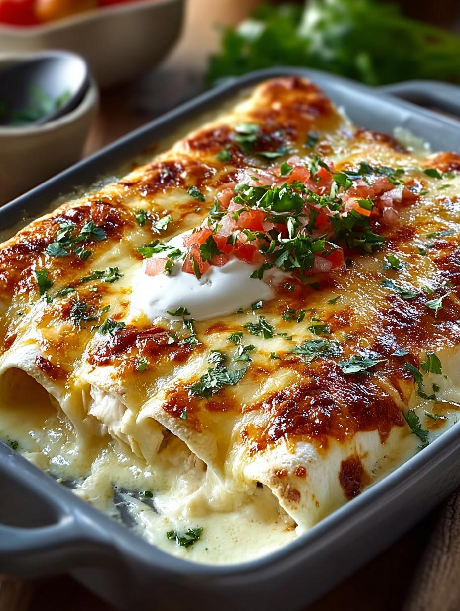 White Chicken Enchiladas with