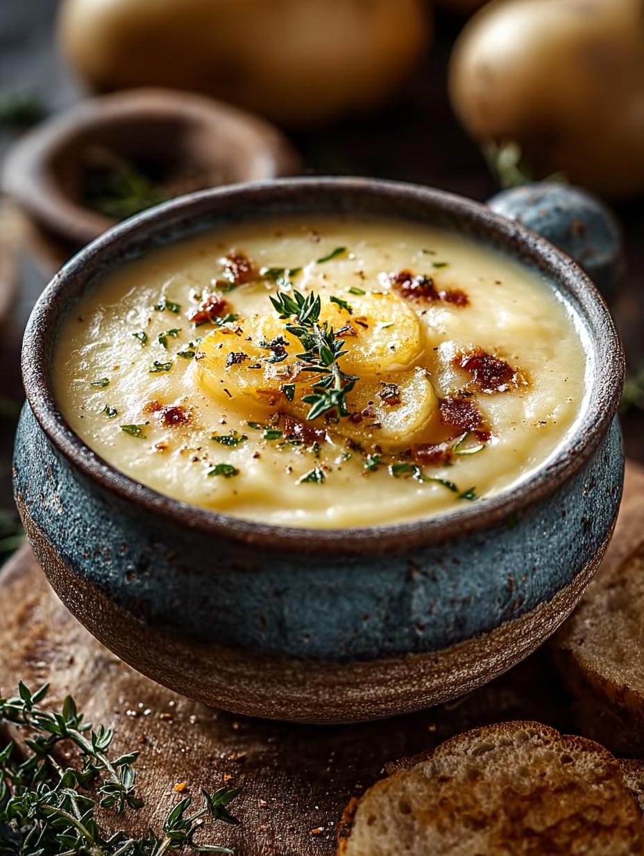 Hearty Cheddar Garlic Herb Potato Soup: Comfort in a Bowl - Hearty Cheddar Garlic Herb - additional detail
