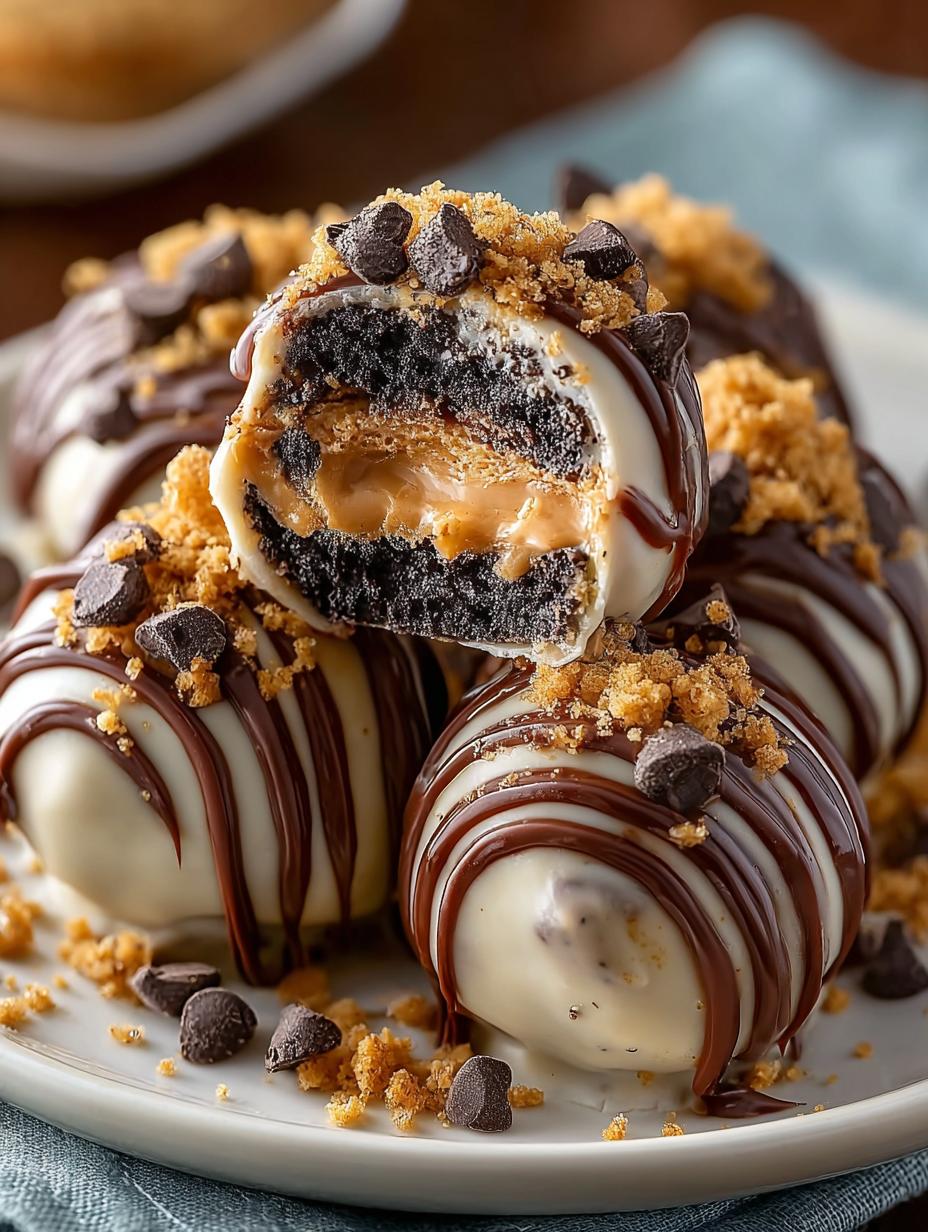 Delicious Peanut Butter Oreo Truffles displayed on a festive table