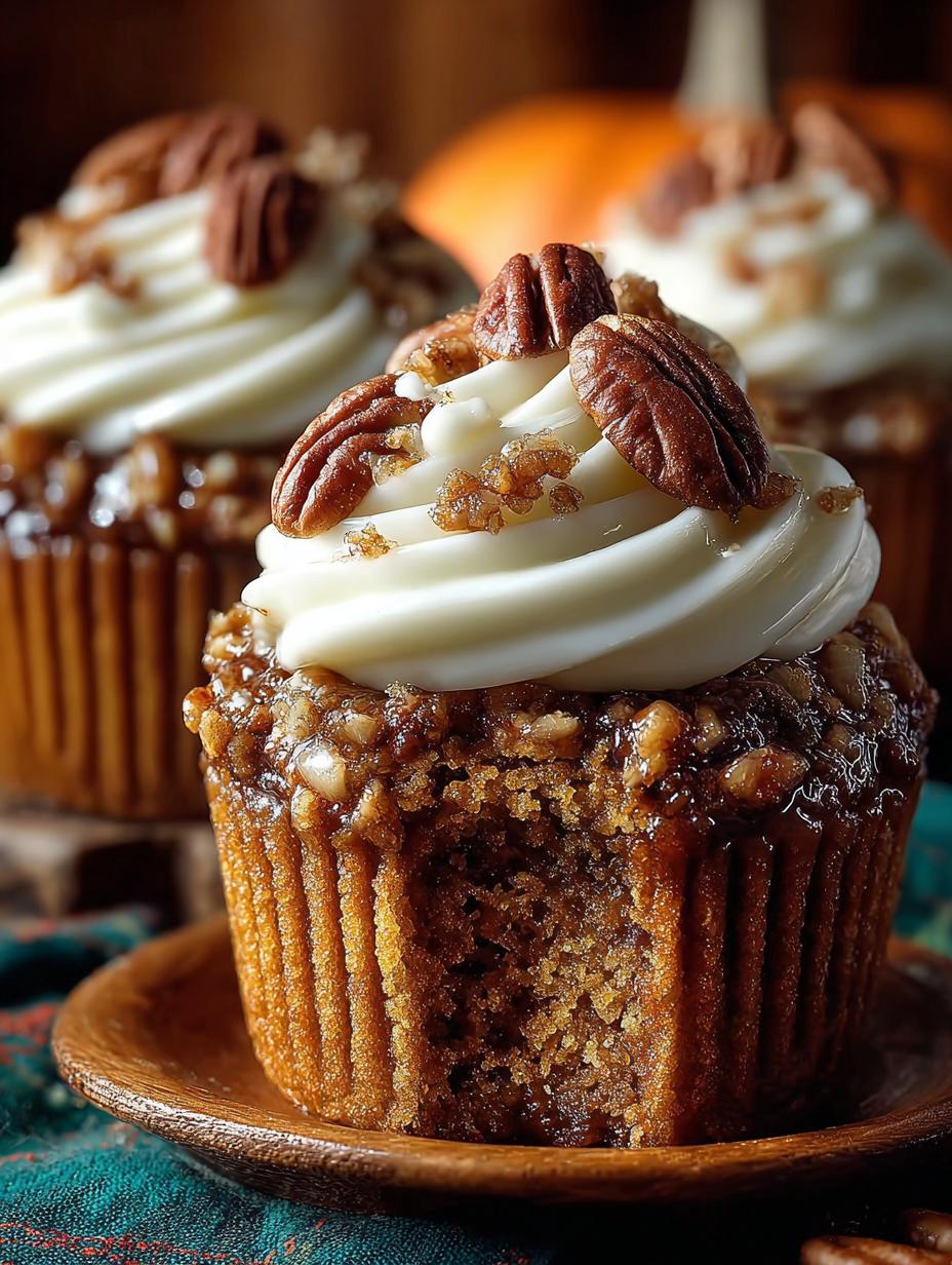 Delicious Pecan Pie Pumpkin Cupcakes Recipe - Pecan Pie Pumpkin Cupcakes - main visual representation